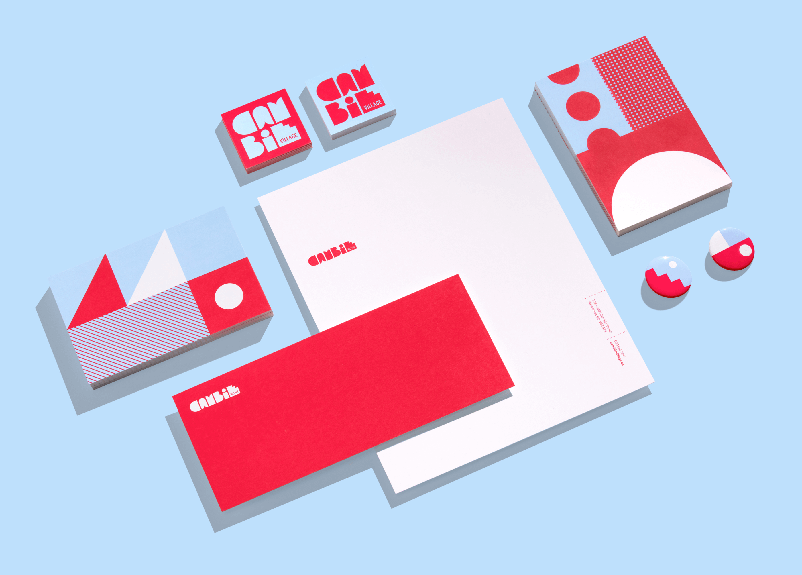 cambie village brand identity and stationery