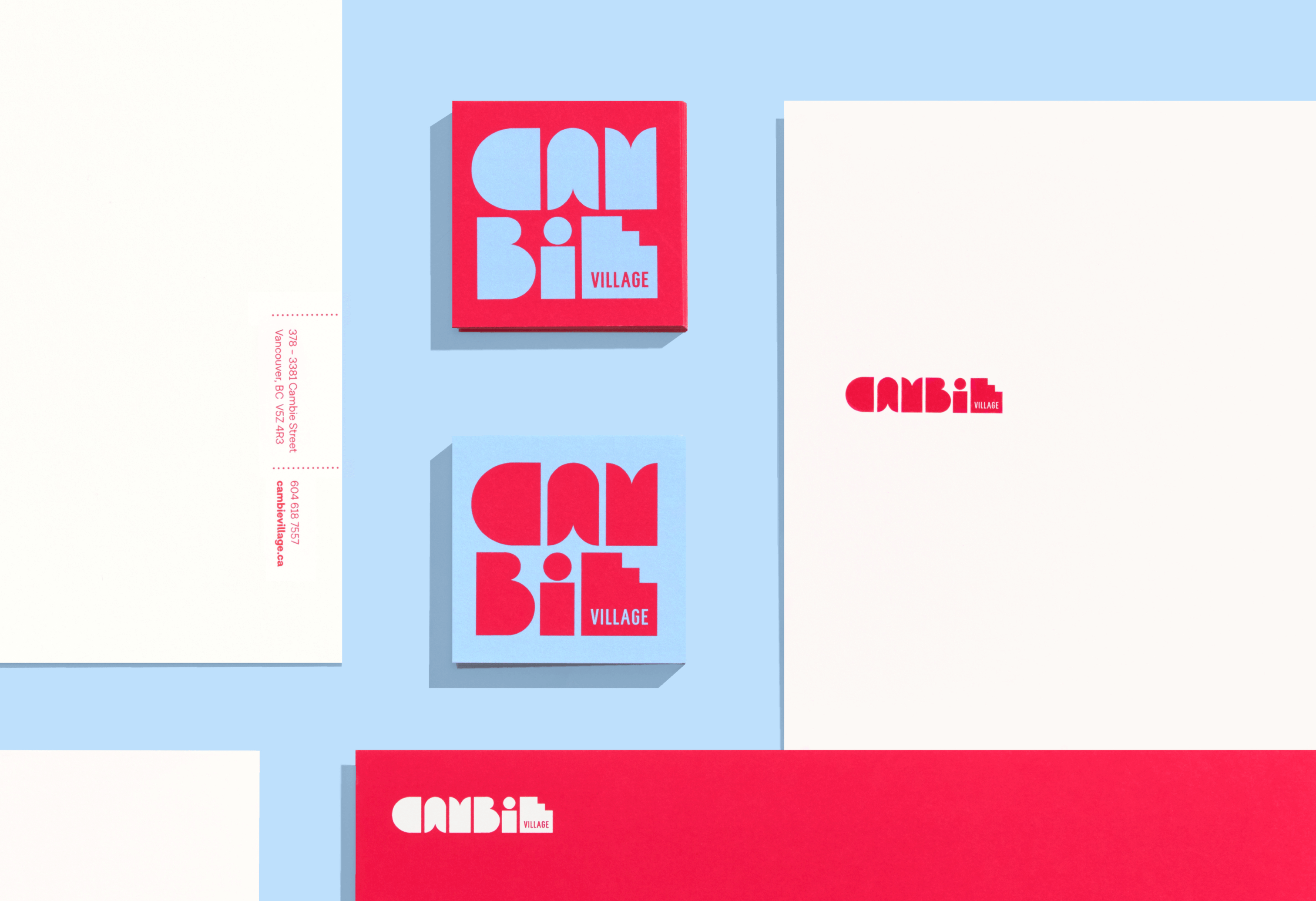 cambie village brand identity and stationery detail
